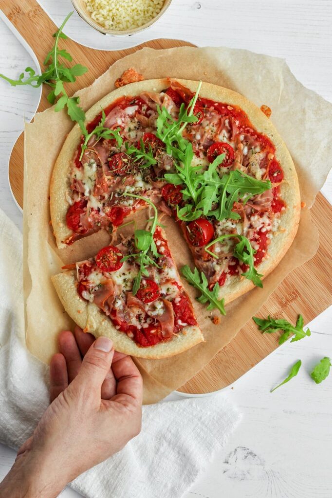 pizza Prosciutto groente bodem