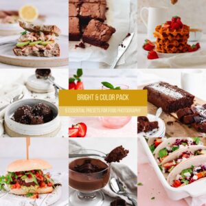 food photography presets bright and color pack for lightroom mobile