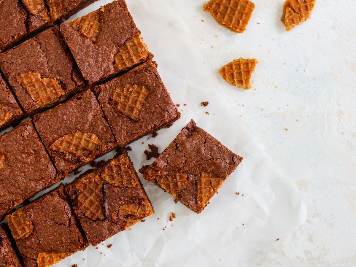 brownie met stroopwafel