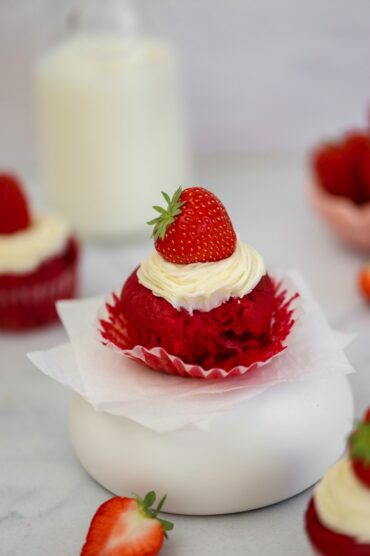 smeuïge aardbei cupcakes