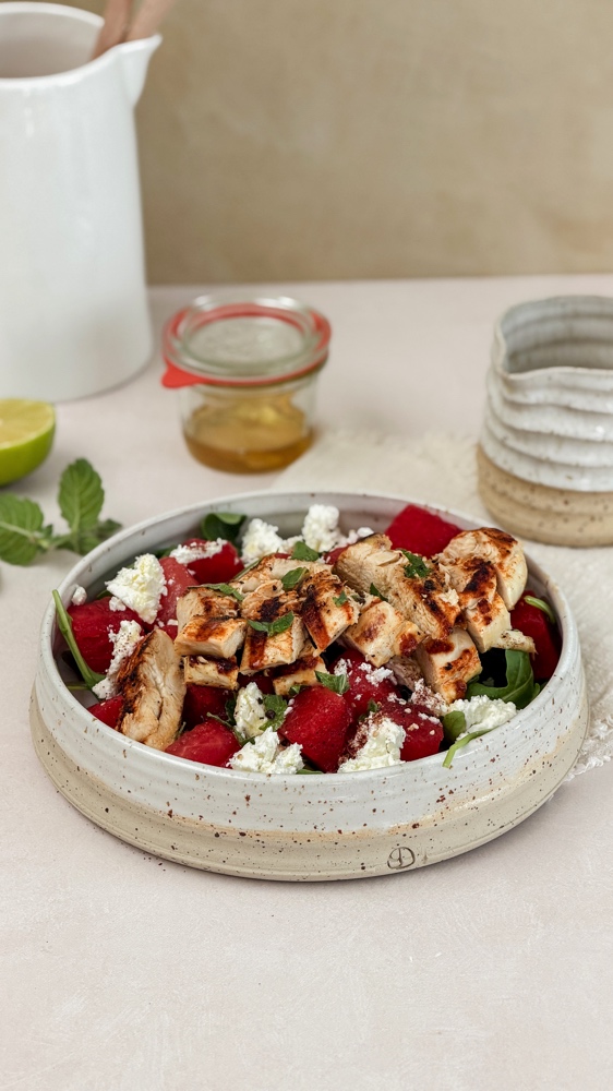 watermeloen kip feta salade
