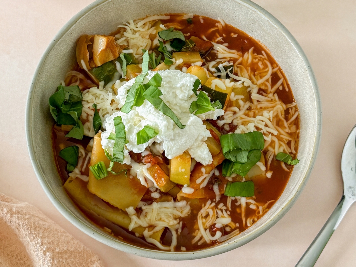 vegetarische lasagne soep